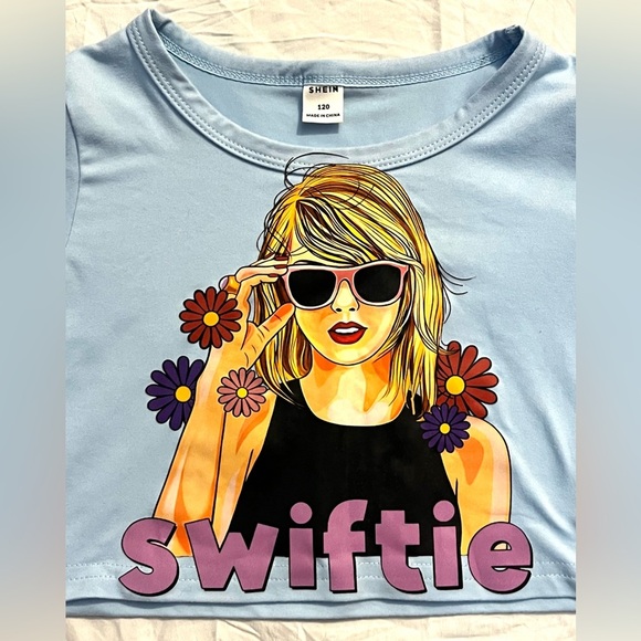 Swiftie Blue Kids Crop Top - Picture 2 of 6